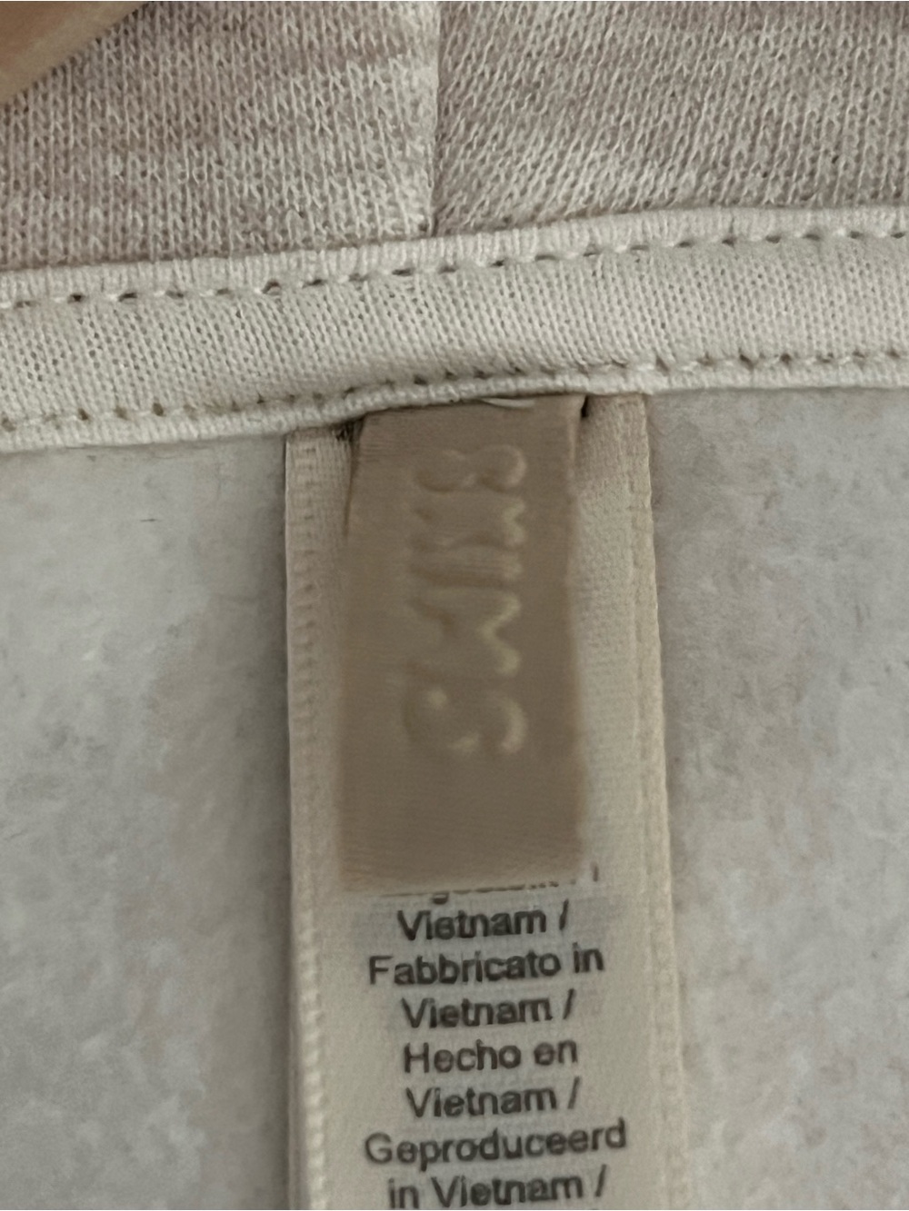 SKIMS Cotton Fleece Classic Cropped Zip Up Hoodie Oatmeal Heather L - Picture 10 of 16